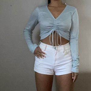Sparky mint crop top